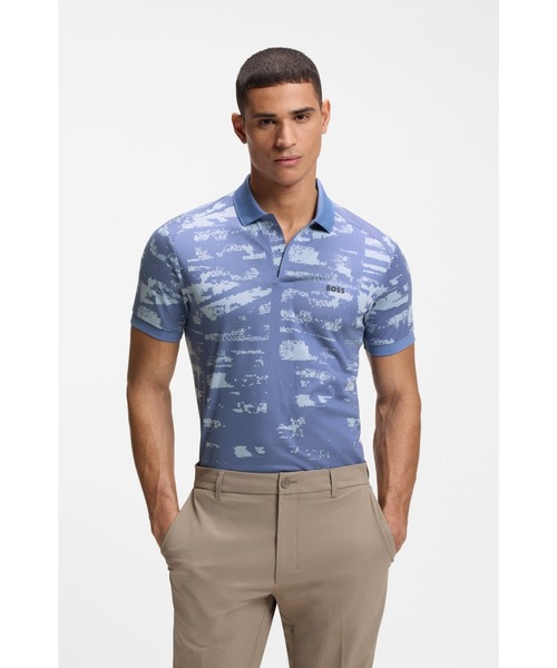 BOSS（HUGO BOSS） ポロシャツ スリムフィット ジャカードパターン 