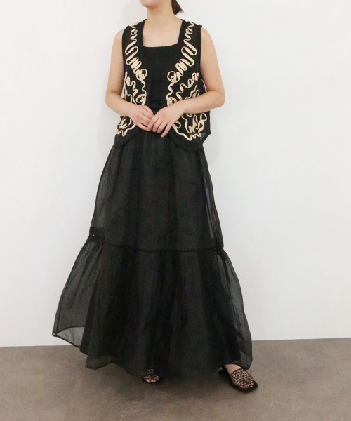 Marilyn Moon（マリリンムーン） ロング スカート sheer starched
