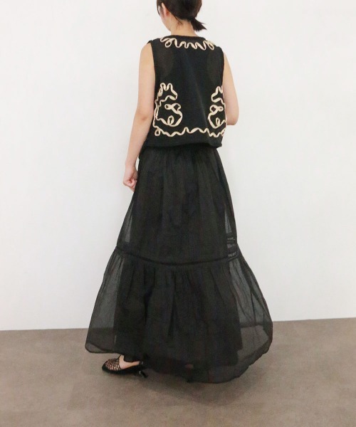 Marilyn Moon（マリリンムーン） ロング スカート sheer starched