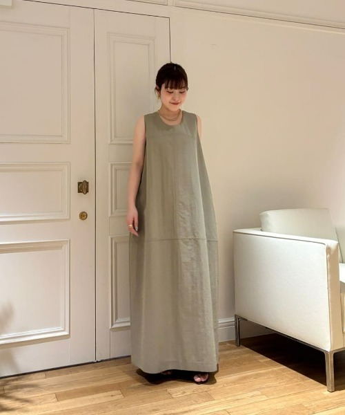【1回着用】allurevilleベージュ ノースリーブ ワンピース 美品 allureville（アルアバイル） ワンピース 「ATELIER Line
