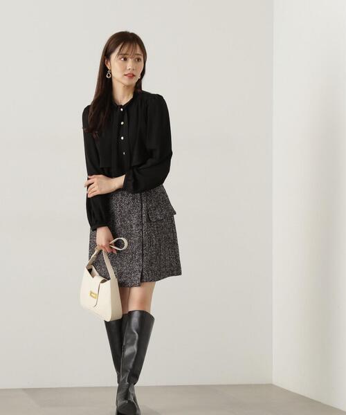 「PROPORTION BODY DRESSING」 長袖ブラウス SMALL ブラック レディース_画像7