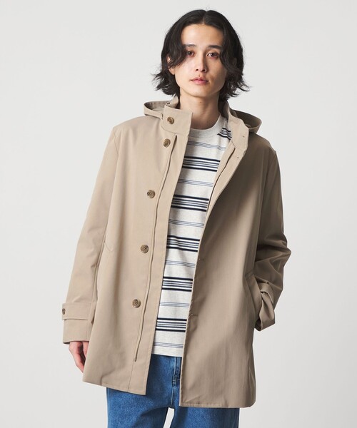 ✿テラTELA フード付きコート✿ベージュ　新品未使用 A DAY IN THE LIFE コート ジャケット ラミネート フーデッド コート