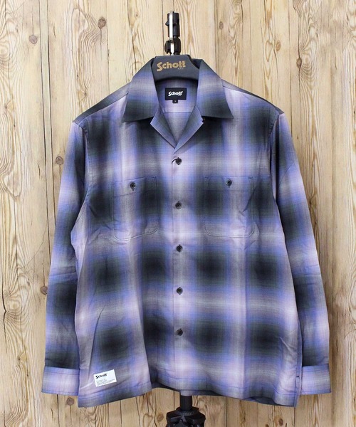 Schott N.Y.C（ショット） シャツ OMBRE CHECK SHIRT メンズ