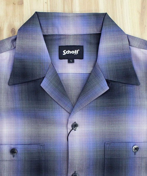Schott N.Y.C（ショット） シャツ OMBRE CHECK SHIRT メンズ