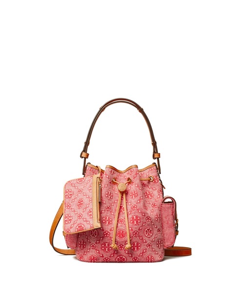 【極美品】トリーバーチ Tモノグラム ジャガード 2way バケットバッグ 巾着 TORY BURCH（トリーバーチ） ショルダーバッグ バッグ ロミー T