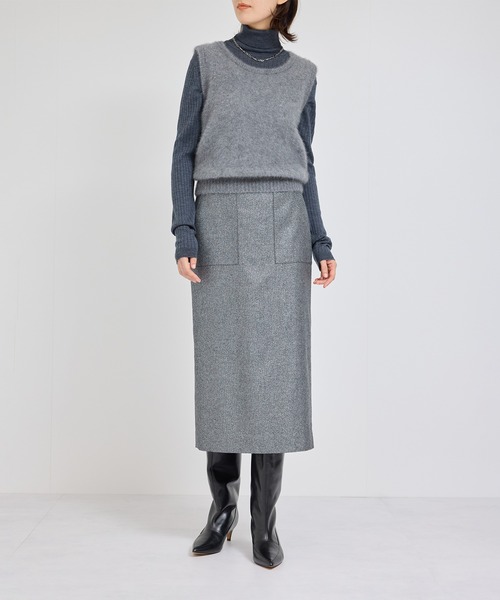 「ROPE'」 タイトスカート 34 シルバー レディース_画像2