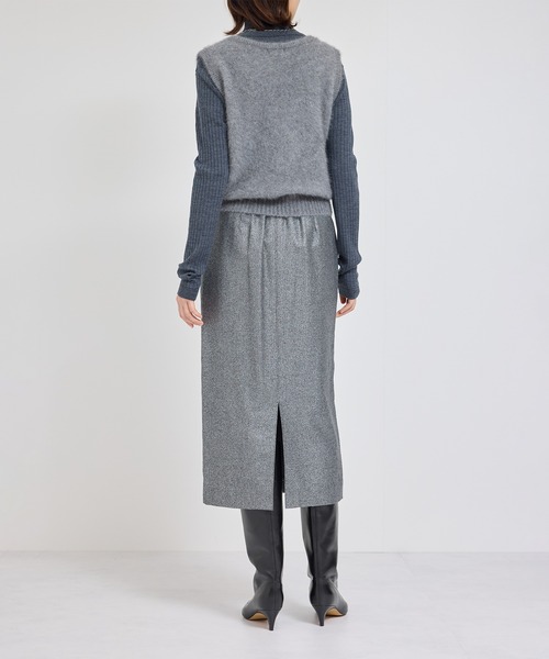 「ROPE'」 タイトスカート 34 シルバー レディース_画像4