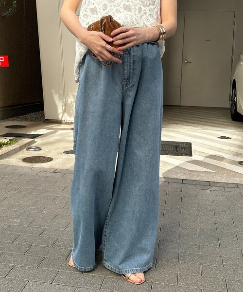 DouDou（ドゥドゥ） ワイドパンツ ジーンズ デニム デニムパンツ