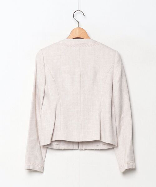 「Debut de Fiore」 レースノーカラージャケット 36 ベージュ レディース_画像2