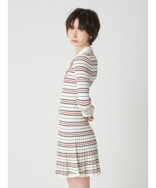 LILY BROWN（リリーブラウン） ワンピース ロゴ刺繍ポロニットミニ