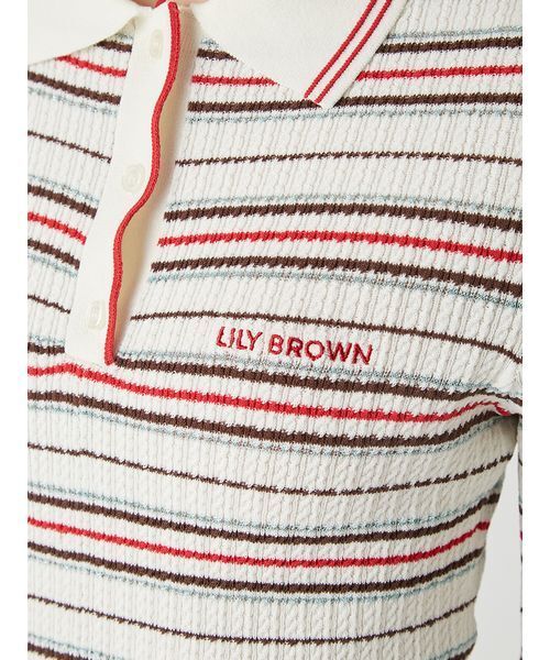 LILY BROWN（リリーブラウン） ワンピース ロゴ刺繍ポロニットミニ