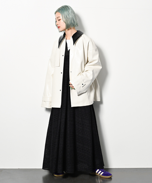 「CITYSHOP」 長袖ワンピース 38 ホワイト レディースの画像