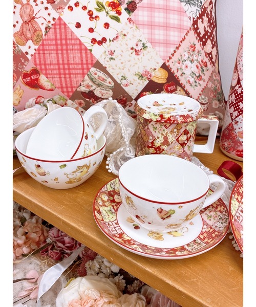 ピンクハウス　すずらん柄　ティーセット PINK HOUSE（ピンクハウス） タンブラー PH Tea Party柄 上蓋付き