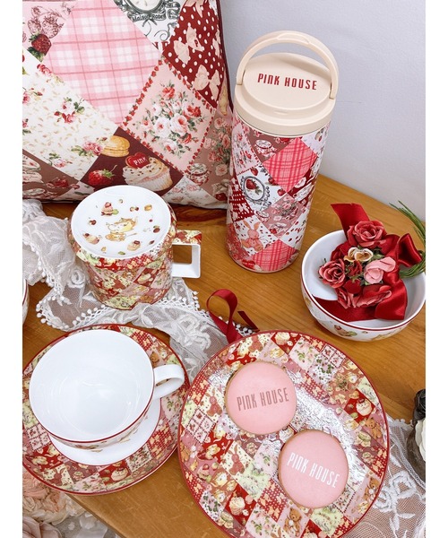 PINK HOUSE（ピンクハウス） タンブラー PH Tea Party柄 上蓋付き