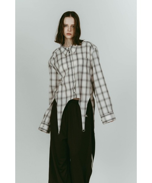 クヌースマーフ design sheer shirt シャツ ブラウス 長袖 Knuth Marf - フラワープリントシアーシャツ (ブラウン) flower print