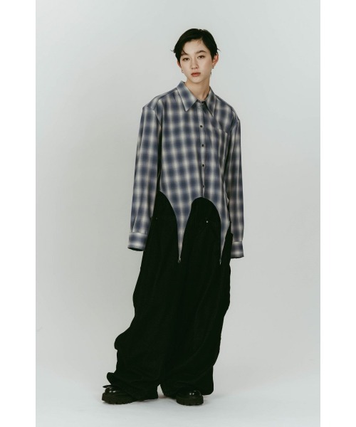 クヌースマーフ design sheer shirt シャツ ブラウス 長袖 Knuth Marf - フラワープリントシアーシャツ (ブラウン) flower print
