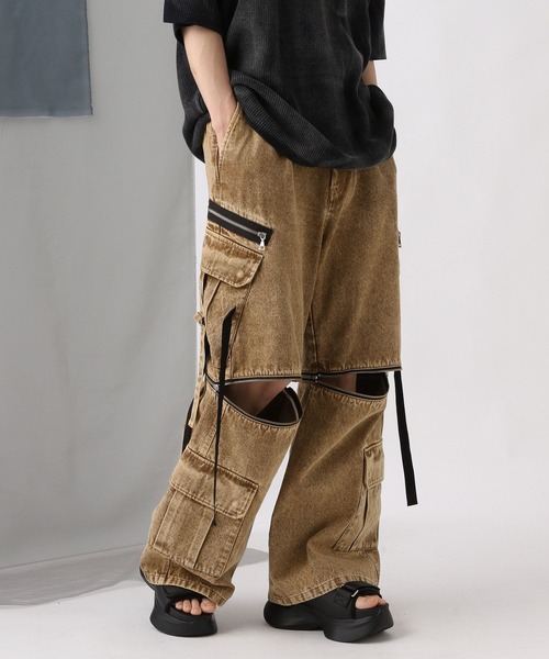 「HARE」 デニムパンツ MEDIUM グレー系その他 メンズの画像
