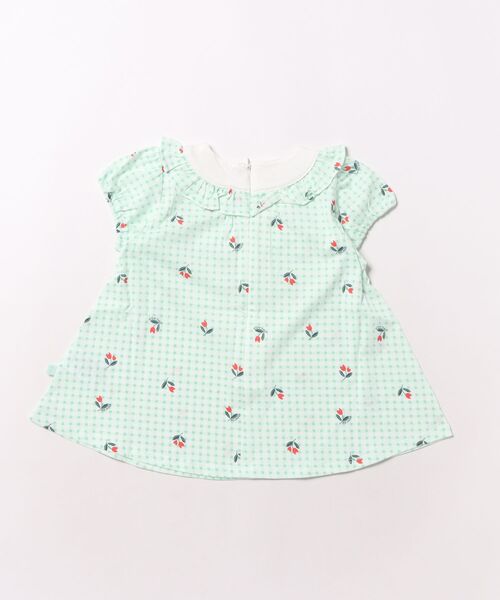 チェック柄 半袖ワンピース 110cm ワンピース チューリップチェック柄半袖フリルワンピース キッズ 子供