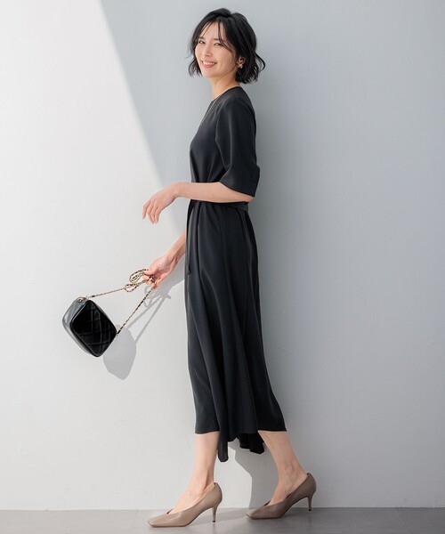 23区（ニジュウサンク） 半袖ワンピース 38 ブラック レディース
