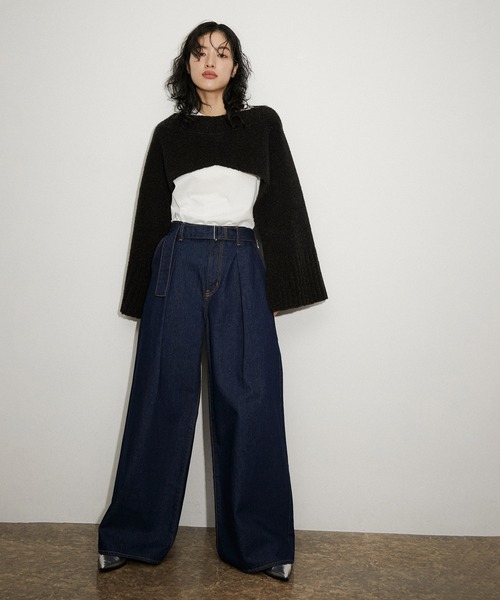 「NEEDBY heritage」 デニムパンツ 27 ブルー レディース_画像2
