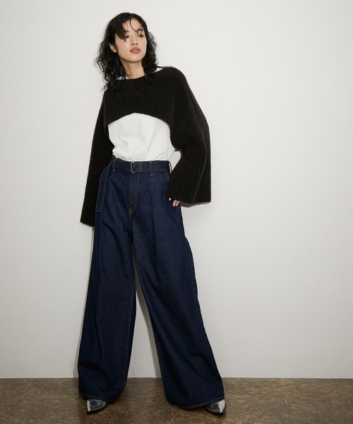 「NEEDBY heritage」 デニムパンツ 27 ブルー レディース_画像3