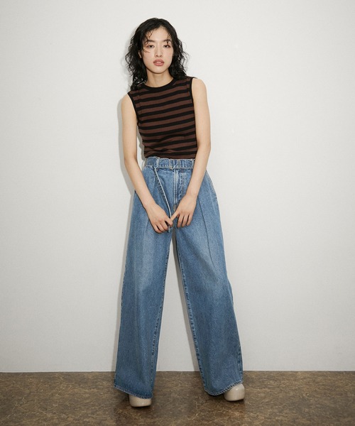 「NEEDBY heritage」 デニムパンツ 27 ブルー レディース_画像5