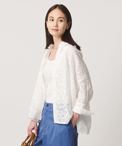 ユナイテッドアローズ　ブラウス シャツ エンブロイダリー シャツ ‐ウォッシャ UNITED ARROWS（ユナイテッドアローズ） ブラウス シャツ エンブロイ
