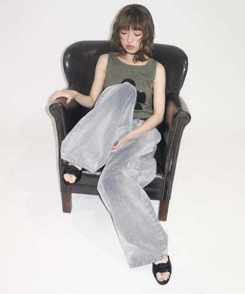 「musubore」 デニムパンツ 1 カーキ レディース_画像7