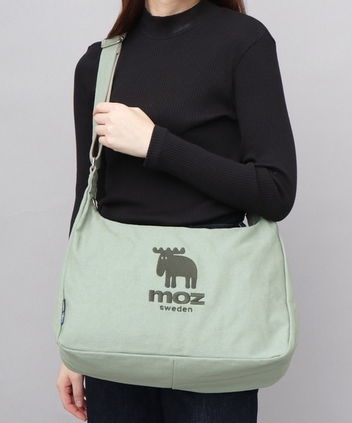 moz（モズ） ショルダーバッグ バッグ キャンバス 広マチ ミドルサイズ