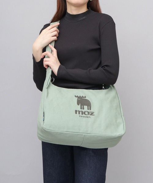 moz（モズ） ショルダーバッグ バッグ キャンバス 広マチ ミドルサイズ