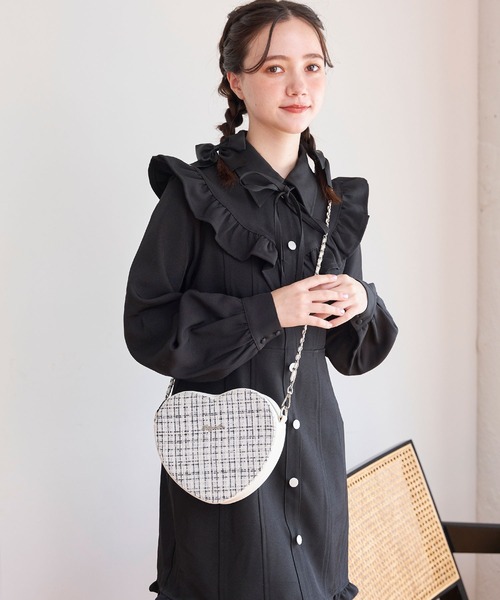 「TITTY&CO.」 長袖ワンピース MEDIUM チャコールグレー レディース_画像3