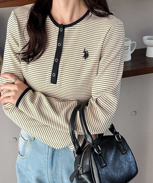 「U.S. POLO ASSN.」 長袖カットソー X-LARGE ブラック レディース_画像2