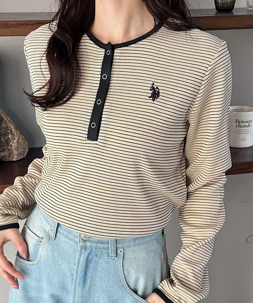 「U.S. POLO ASSN.」 長袖カットソー X-LARGE ブラック レディース_画像3