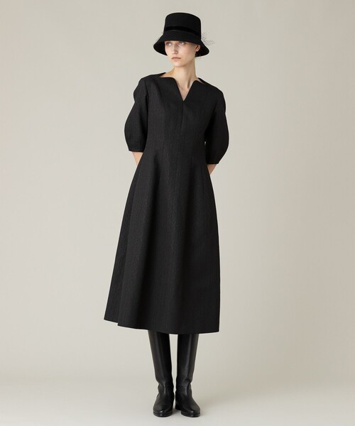 「LOULOU WILLOUGHBY」 7分袖ワンピース 1 ブラック レディース_画像2