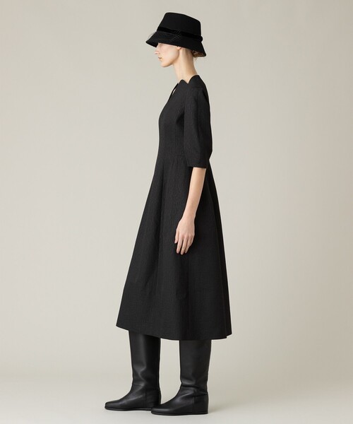 「LOULOU WILLOUGHBY」 7分袖ワンピース 1 ブラック レディース_画像3