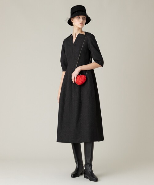 「LOULOU WILLOUGHBY」 7分袖ワンピース 1 ブラック レディース_画像6