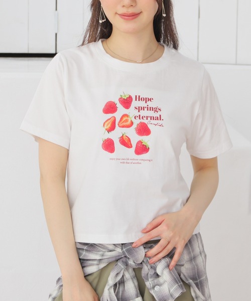 Honeys（ハニーズ） tシャツ 半袖 「UVカット」フルーツプリントT
