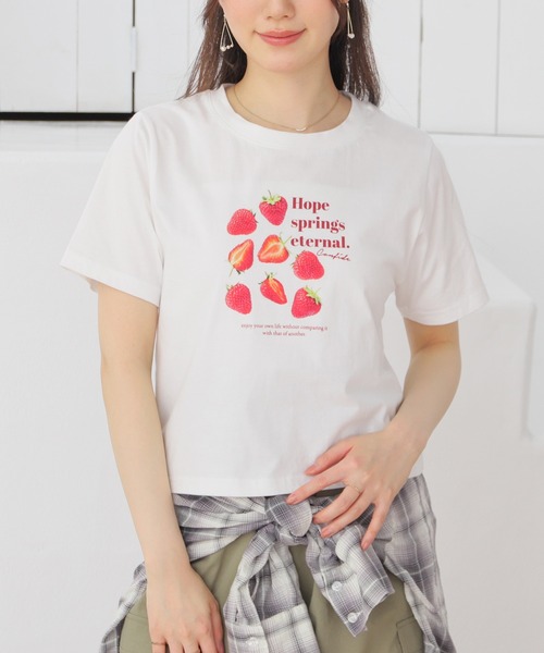 Honeys（ハニーズ） tシャツ 半袖 「UVカット」フルーツプリントT