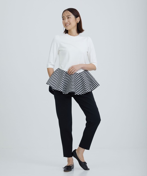 「BORDERS at BALCONY」 半袖Tシャツ 36 ホワイト レディース_画像6