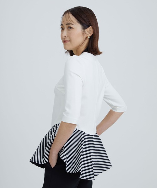 「BORDERS at BALCONY」 半袖Tシャツ 36 ホワイト レディース_画像7