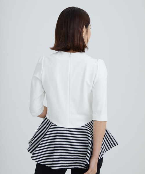 「BORDERS at BALCONY」 半袖Tシャツ 36 ホワイト レディース_画像8