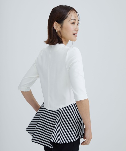 「BORDERS at BALCONY」 半袖Tシャツ 36 ホワイト レディース_画像9