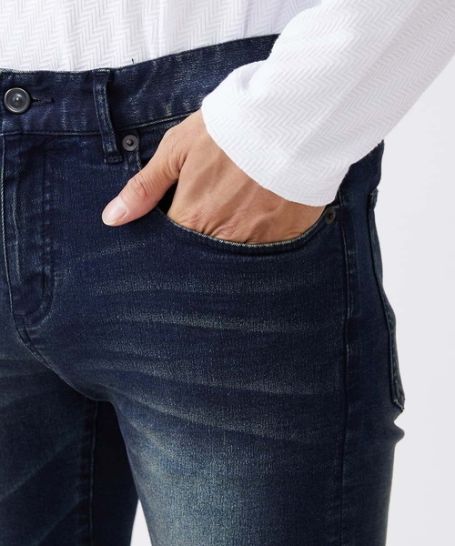 「MK MICHEL KLEIN HOMME 」 スキニーデニムパンツ 46 ブルー メンズ_画像6
