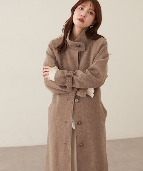 natural couture コート アウター スタンドカラーロングコート