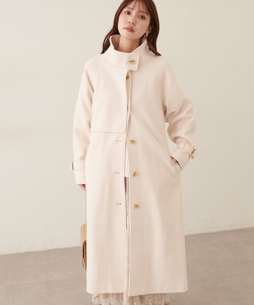 natural couture コート アウター スタンドカラーロングコート