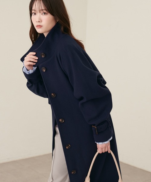 natural couture コート アウター スタンドカラーロングコート