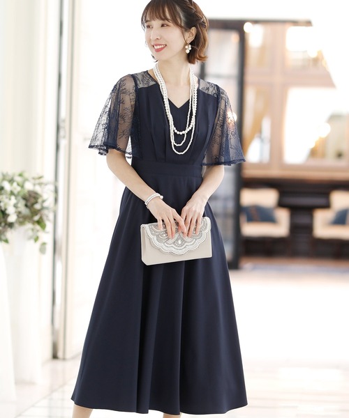 ドレス 結婚式ワンピースドレス袖ありとロングケープスリーブフォーマル Zozotown Yahoo 店 通販 Yahoo ショッピング