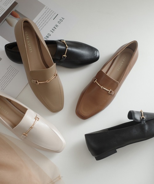 AmiAmi（アミアミ） ローファー スクエアトゥビットローファー