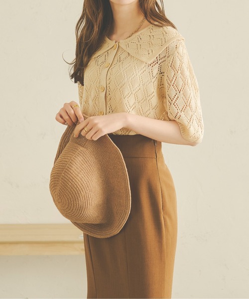 完売品　neige 大人可愛いブランド♡ トップス　ニット　ビック襟 完売品neige 大人可愛いブランド♡ トップスニットビック襟