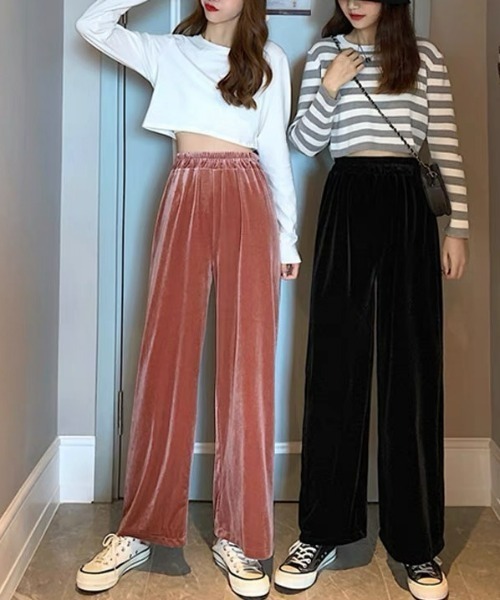 LACーVERT パンツ ハイウエストベルベットパンツ : ZOZOTOWN Yahoo!店